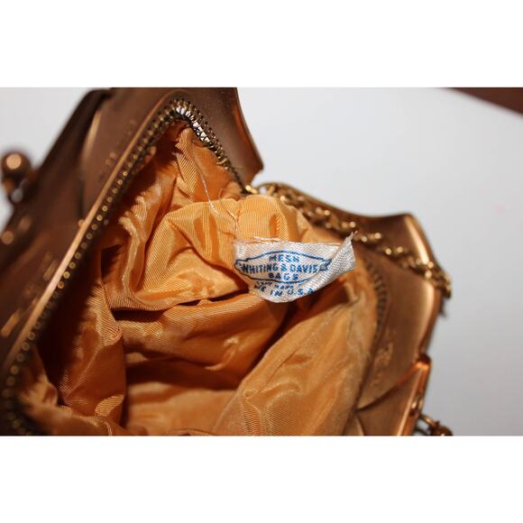 Vintage Whiting and Davis Gold Mesh Classic Handbag Purse 1940s Art Deco - Picture 9 of 10